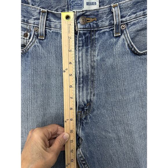 Levi’s Strauss & Co. Signature Men's Relaxed Fit Jeans 34x30 Medium Wash Denim - Picture 6 of 13